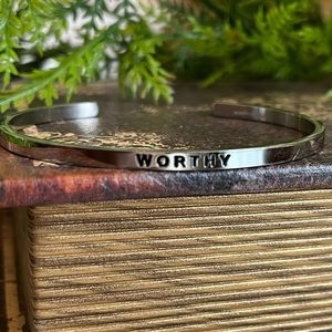Mantra Band “worthy” sterling silver